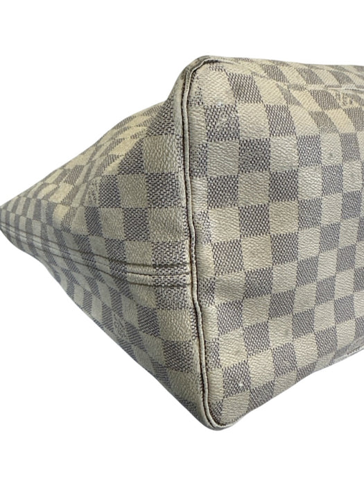 Louis Vuitton White Print Coated Canvas Damier Azur Tote Neverfull Bag White Print / GM