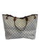 Louis Vuitton White Print Coated Canvas Damier Azur Tote Neverfull Bag White Print / GM