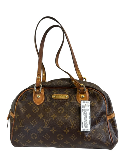 Louis Vuitton Brown Print Coated Canvas Monogram Shoulder Bag Dome Vintage Bag Brown Print / PM