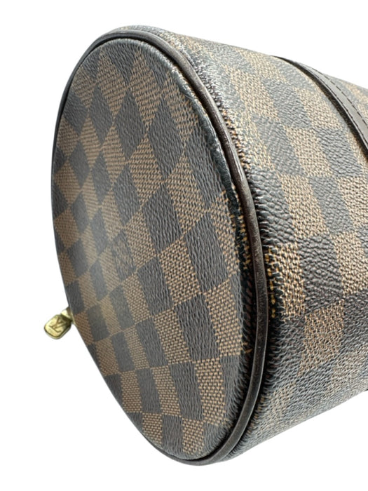 Louis Vuitton Brown Print Coated Canvas Damier Ebene Shoulder Bag Barrel Bag Brown Print / Small