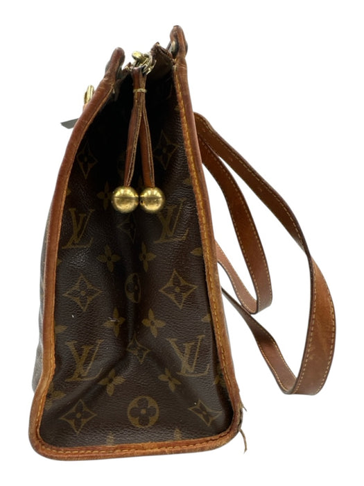 Louis Vuitton Brown Print Coated Canvas Monogram Shoulder Bag Tote Vintage Bag Brown Print / Small