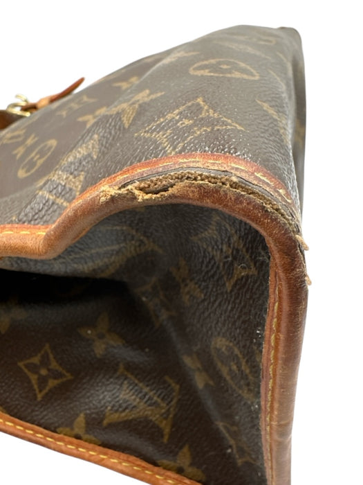 Louis Vuitton Brown Print Coated Canvas Monogram Shoulder Bag Tote Vintage Bag Brown Print / Small