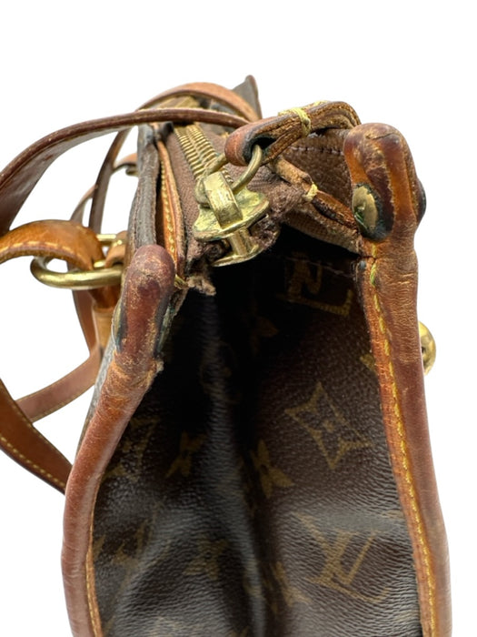 Louis Vuitton Brown Print Coated Canvas Monogram Shoulder Bag Tote Vintage Bag Brown Print / Small