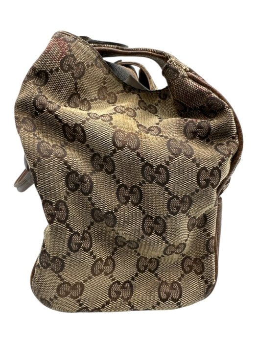 Gucci Beige & Brown Canvas Monogram Hobo Vintage Bag Beige & Brown / Small