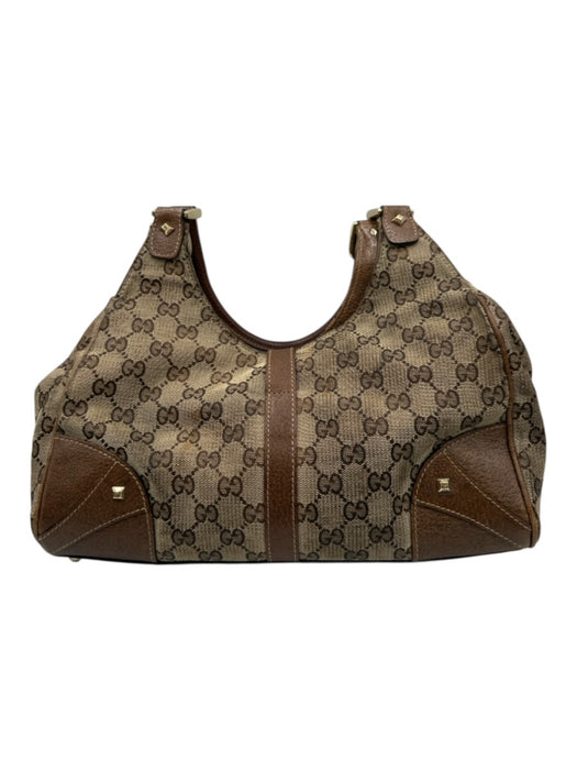Gucci Beige & Brown Canvas Monogram Hobo Vintage Bag Beige & Brown / Small