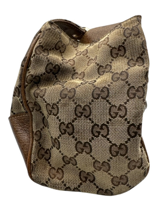 Gucci Beige & Brown Canvas Monogram Hobo Vintage Bag Beige & Brown / Small