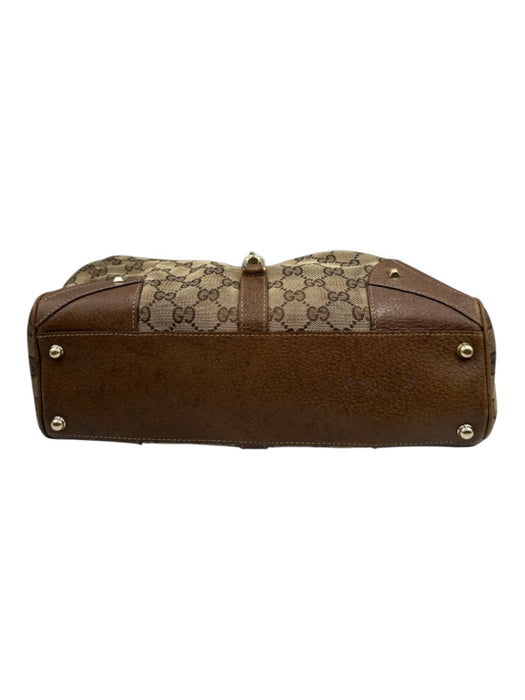 Gucci Beige & Brown Canvas Monogram Hobo Vintage Bag Beige & Brown / Small