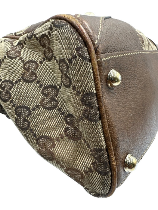 Gucci Beige & Brown Canvas Monogram Hobo Vintage Bag Beige & Brown / Small