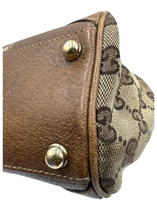Gucci Beige & Brown Canvas Monogram Hobo Vintage Bag Beige & Brown / Small