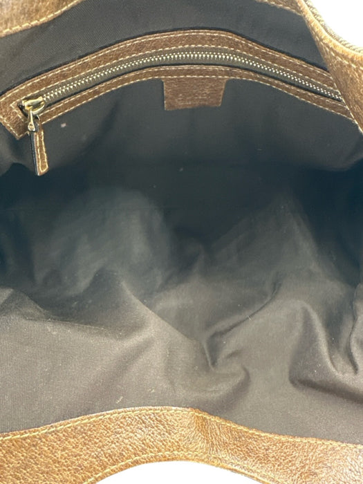 Gucci Beige & Brown Canvas Monogram Hobo Vintage Bag Beige & Brown / Small