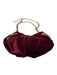 Maxx New York Burgundy Velvet Gold hardware Chain Hobo Evening Clutch Burgundy