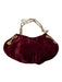Maxx New York Burgundy Velvet Gold hardware Chain Hobo Evening Clutch Burgundy