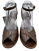 Louis Vuitton Shoe Size 40.5 Brown Leather Criss Cross Ankle Strap Wedge Sandals Brown / 40.5