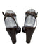 Louis Vuitton Shoe Size 40.5 Brown Leather Criss Cross Ankle Strap Wedge Sandals Brown / 40.5