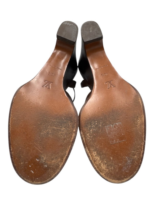 Louis Vuitton Shoe Size 40.5 Brown Leather Criss Cross Ankle Strap Wedge Sandals Brown / 40.5