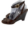 Louis Vuitton Shoe Size 40.5 Brown Leather Criss Cross Ankle Strap Wedge Sandals Brown / 40.5