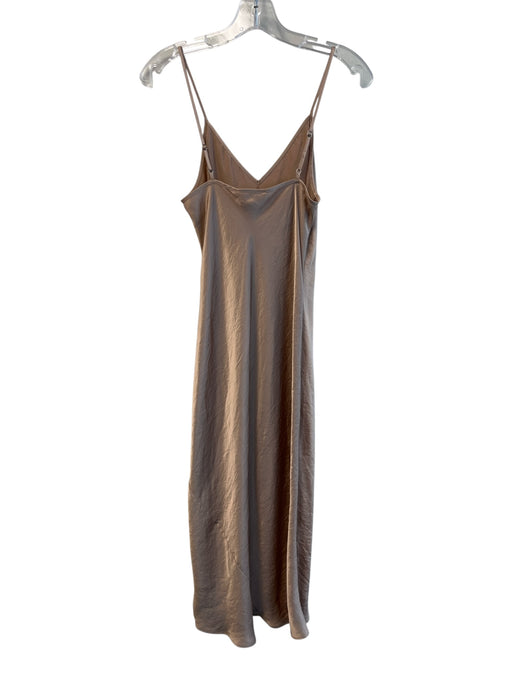 Wildfred Free Size XS Beige Polyester Satin Solid Slip Dress Beige / XS