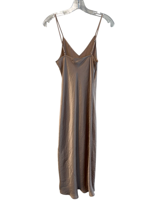Wildfred Free Size XS Beige Polyester Satin Solid Slip Dress Beige / XS