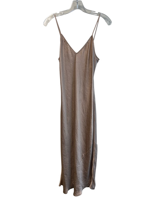 Wildfred Free Size XS Beige Polyester Satin Solid Slip Dress Beige / XS