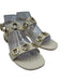 Larroude Shoe Size 8 Cream & Gold Leather Metal Detail Ankle Buckle Flat Sandals Cream & Gold / 8