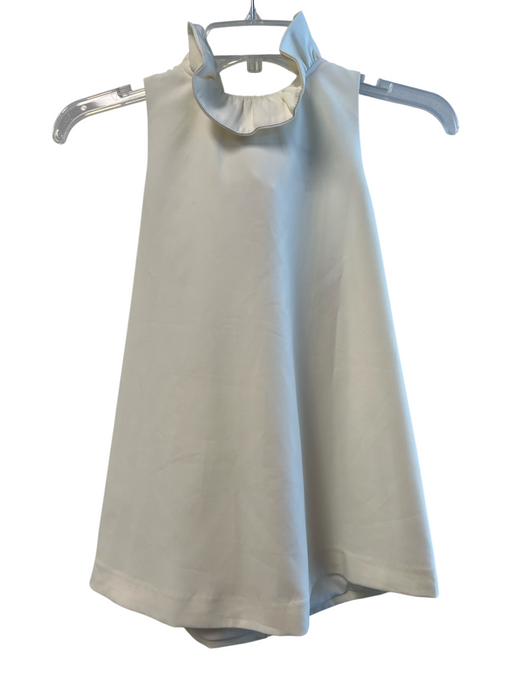 Tuckernuck Size XXS White Polyester Sleeveless Back Tie Ruffle Neck Lined Top White / XXS