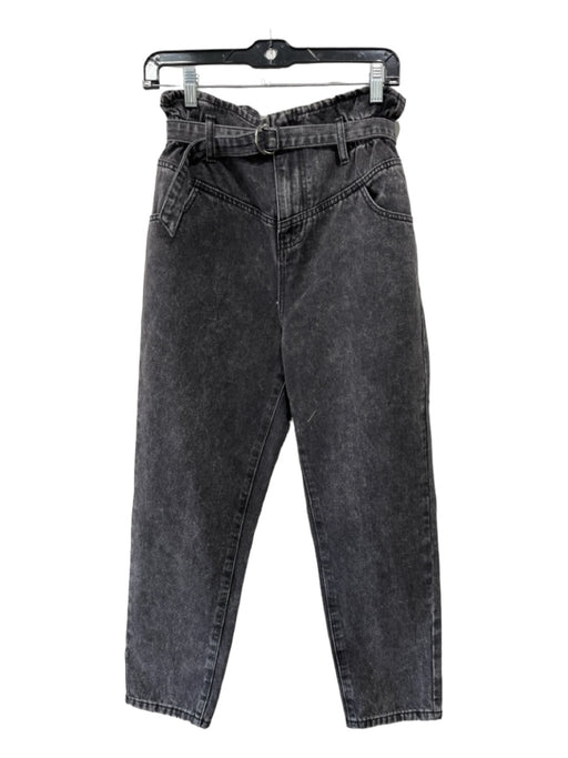 Vervet Size 26 Black Wash Cotton Denim Paperbag Waist Tapered Belted Jeans Black Wash / 26