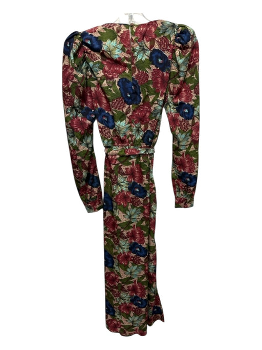 Walter Baker Size S Brown, Green & Blue Polyester Long Sleeve Floral Dress Brown, Green & Blue / S
