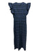 Sail To Sable Size XS Blue & Black Cotton Ruffle Cap Sleeve Plaid V Neck Dress Blue & Black / XS