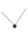 Silver & Blue 14K Diamond Saphire Crystals Pave Set Circle Pendant Necklace Silver & Blue