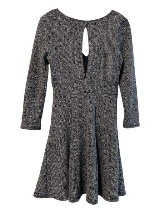 Free People Size Small Dark Gray Polyester Blend V Neck 3/4 Sleeve Dress Dark Gray / Small