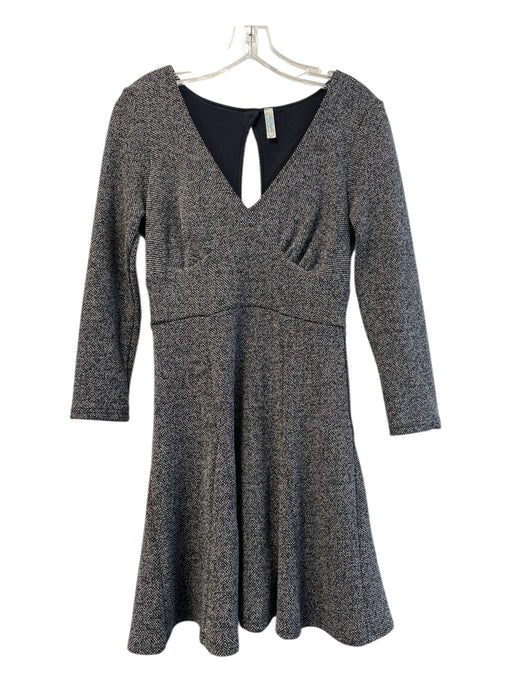 Free People Size Small Dark Gray Polyester Blend V Neck 3/4 Sleeve Dress Dark Gray / Small