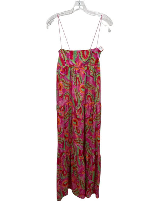 Show Me Your Mumu Size S Pink, Green, Orange Cotton Sleeveless Birds Midi Dress Pink, Green, Orange / S