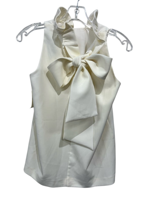 Tuckernuck Size XXS Cream White Polyester Blend Sleeveless Ruffle Neckline Top Cream White / XXS