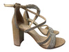 Antonio Melani Shoe Size 7.5 nude leather sole Rhinestone Straps Buckle Shoes nude / 7.5