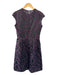 Lela Rose Size 8 Black & Purple Polyester Blend Cap Sleeve Swirls Dress Black & Purple / 8