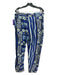 Grass-Fields Size 16 Blue, Black, White Silk Straight Leg Short Sleeve Pant Set Blue, Black, White / 16