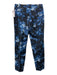 Erdem Size 8 Blue & Black Wool High Rise Floral Print Wide Leg Trouser Pants Blue & Black / 8