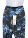 Erdem Size 8 Blue & Black Wool High Rise Floral Print Wide Leg Trouser Pants Blue & Black / 8