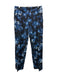 Erdem Size 8 Blue & Black Wool High Rise Floral Print Wide Leg Trouser Pants Blue & Black / 8