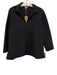 Ann Mashburn Size Small Black Wool Blend Long Sleeve Split Neck Collar Top Black / Small