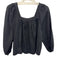 Madewell Size XS Black Cotton Blend Long puff sleeve Ladder Lace Pintuck Top Black / XS