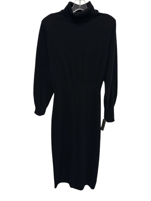 & Other Stories Size Medium Black Wool Long Sleeve Turtle Neck Maxi Dress Black / Medium