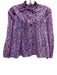 India Collection Emerson Fry Size XS Purple, Pink, Blue Cotton Floral Top Purple, Pink, Blue / XS