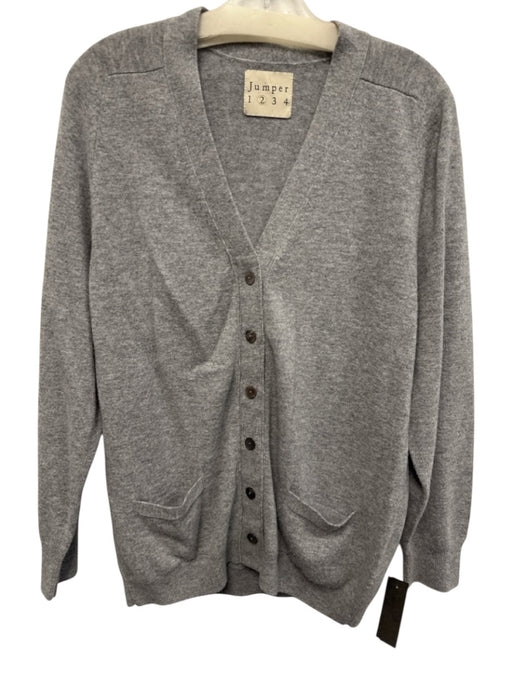 Jumper Size 2 Gray Wool Long Sleeve Button Front Knit Cardigan Sweater Gray / 2