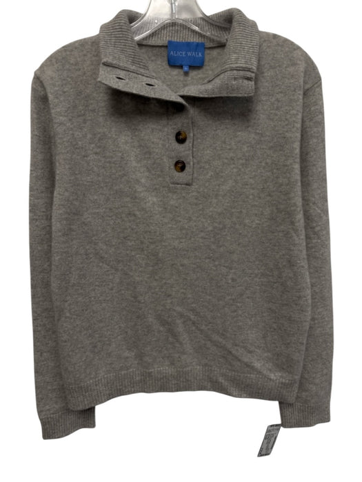 Alice Walk Size Small Light Gray Cashmere Long Sleeve Knit Ribbed Sweater Light Gray / Small