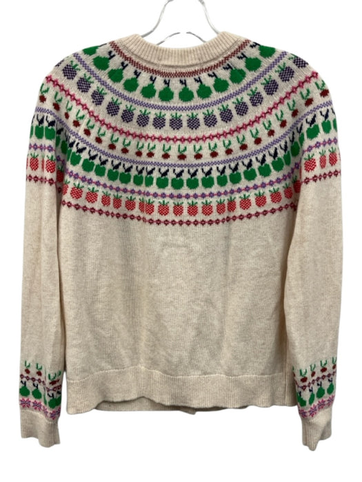 Boden Size Small Cream & Multi Polyamide Blend Long Sleeve Fruit Knit Sweater Cream & Multi / Small