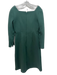 Tuckernuck Size S Green Cotton & Polyester Square Neck Back Zip Dress Green / S
