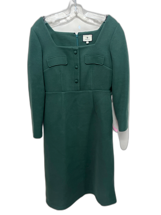Tuckernuck Size S Green Cotton & Polyester Square Neck Back Zip Dress Green / S