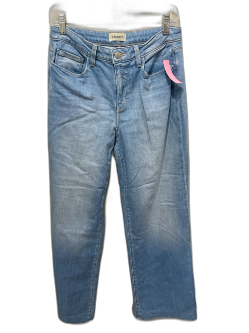 L'agence Size 28 Light Wash Cotton Zip Fly High Rise Wide Leg Jeans Light Wash / 28