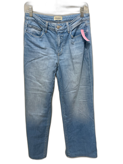 L'agence Size 28 Light Wash Cotton Zip Fly High Rise Wide Leg Jeans Light Wash / 28